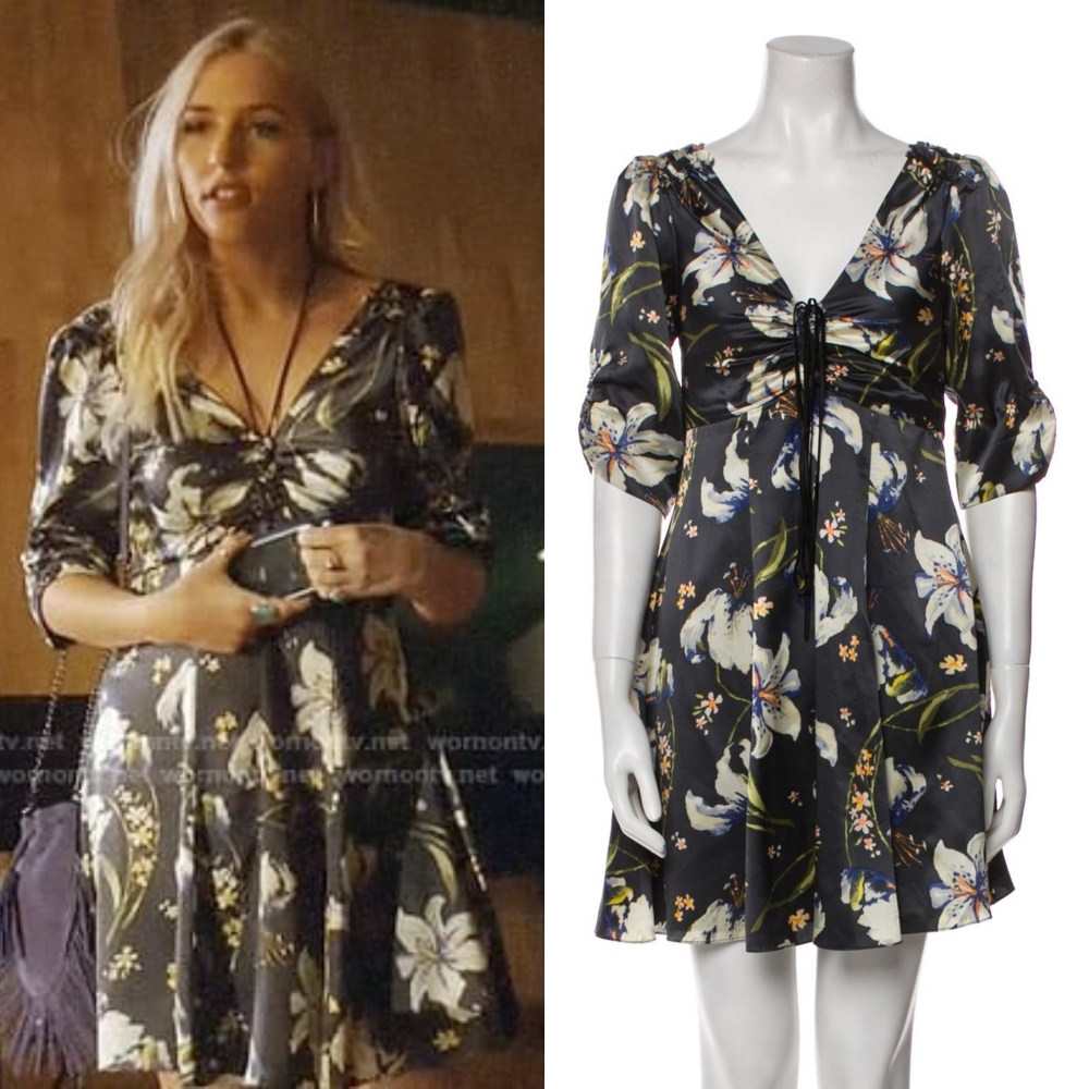 Cinq à Sept Anders Printed Silk Floral Lily Print Dress ASO Maddie in Nashville